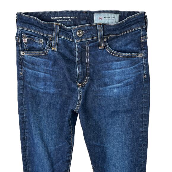 AG Adriano Goldschmied Farrah Skinny Ankle Jeans High Rise Dark Wash Womens 25R - Picture 3 of 6